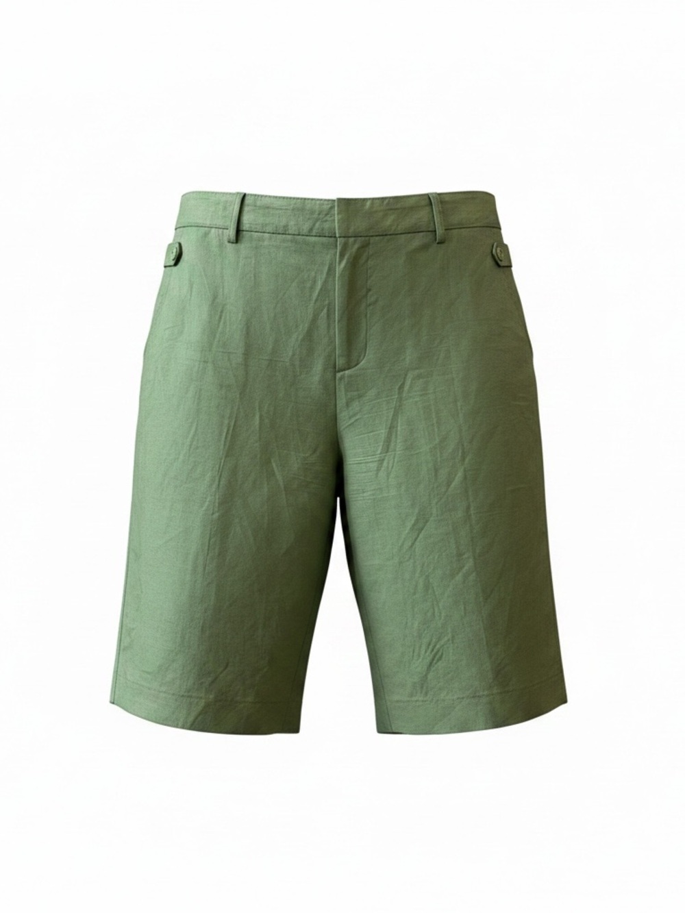 David N Linen‎ Bermuda Shorts Sz 16 Women's Green Lined